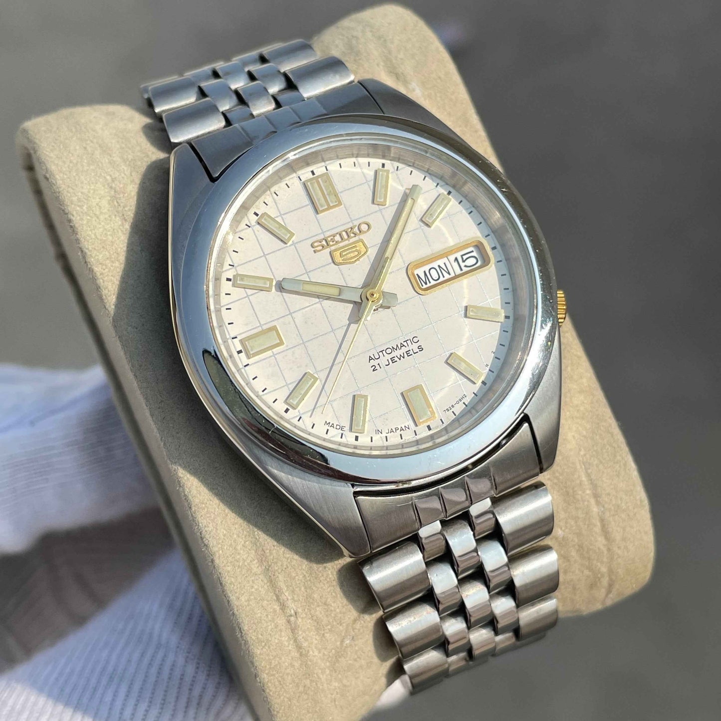 Seiko 5 White Checkered Dial