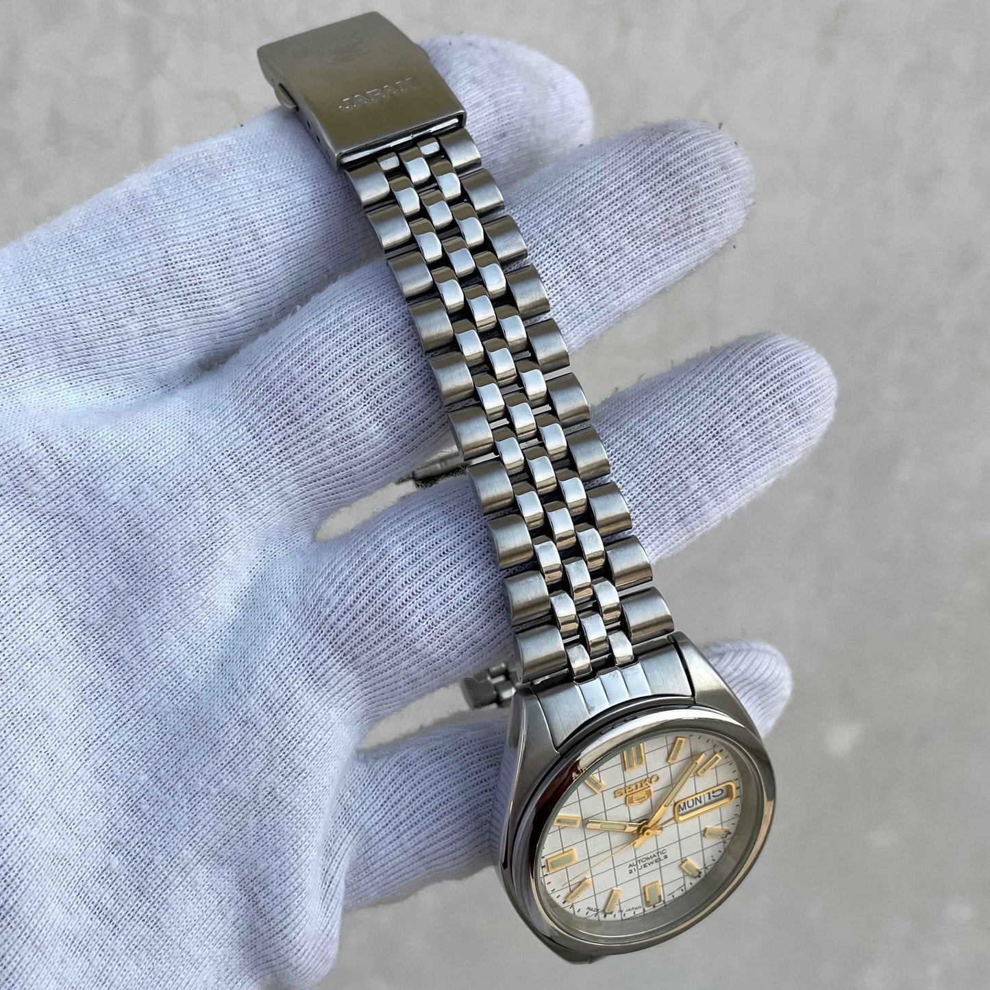 Seiko 5 White Checkered Dial