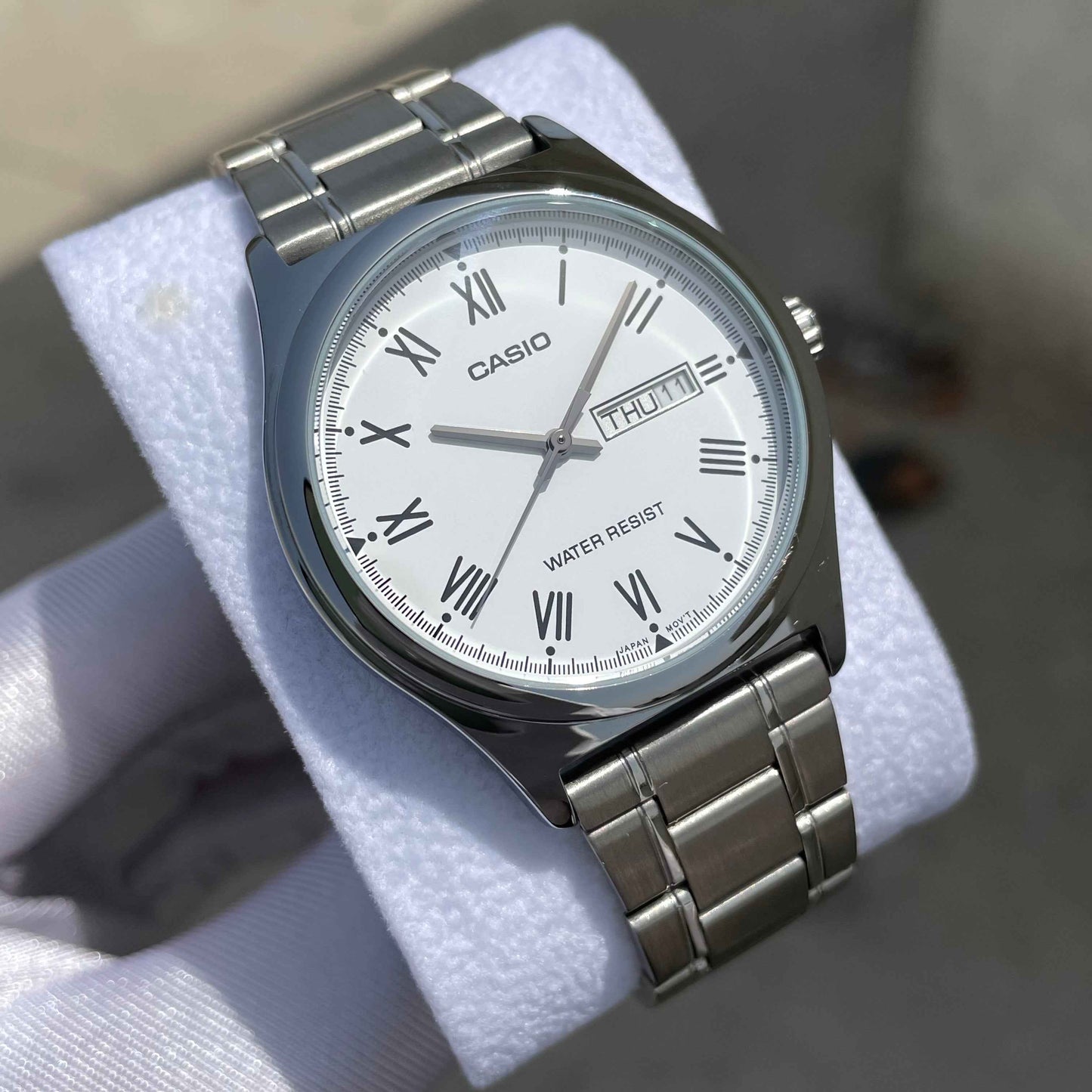 Casio White Roman Dial For Gents MTP-V006
