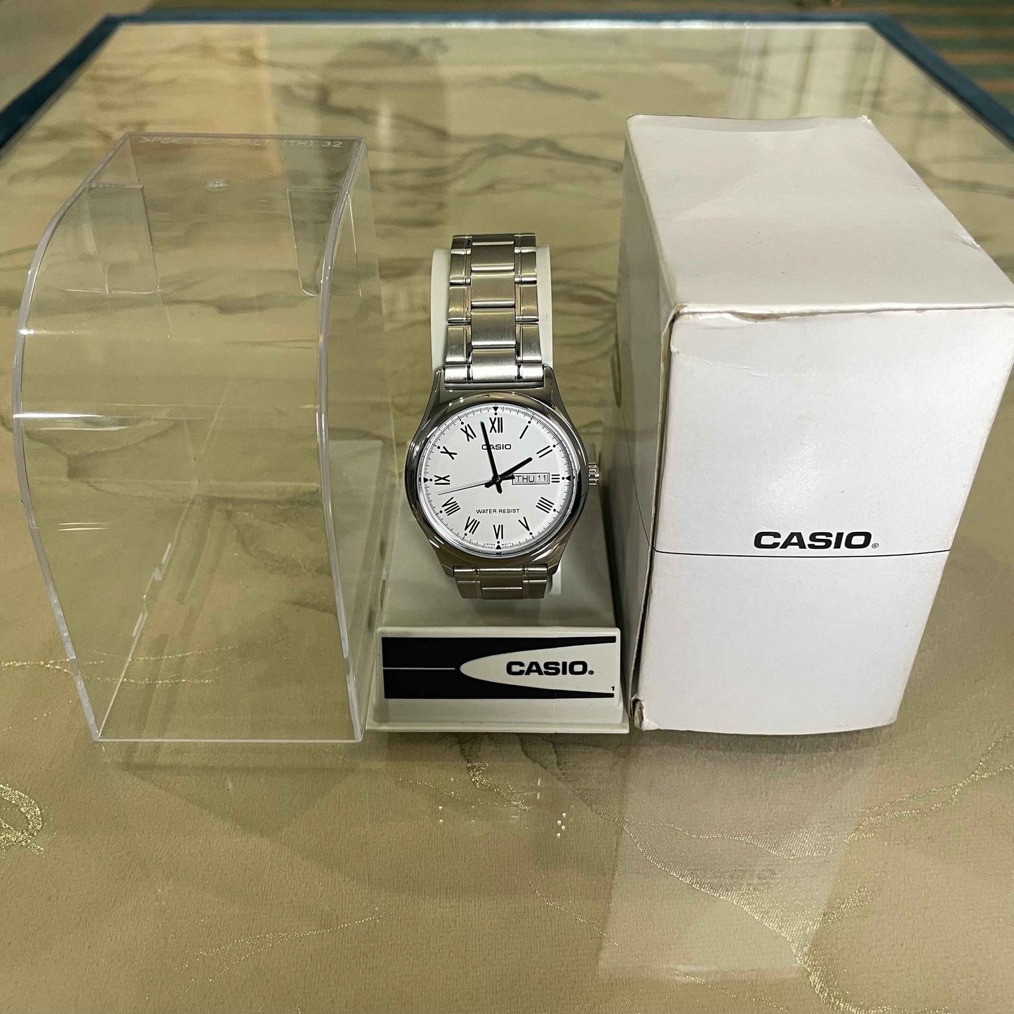 Casio White Roman Dial For Gents MTP-V006