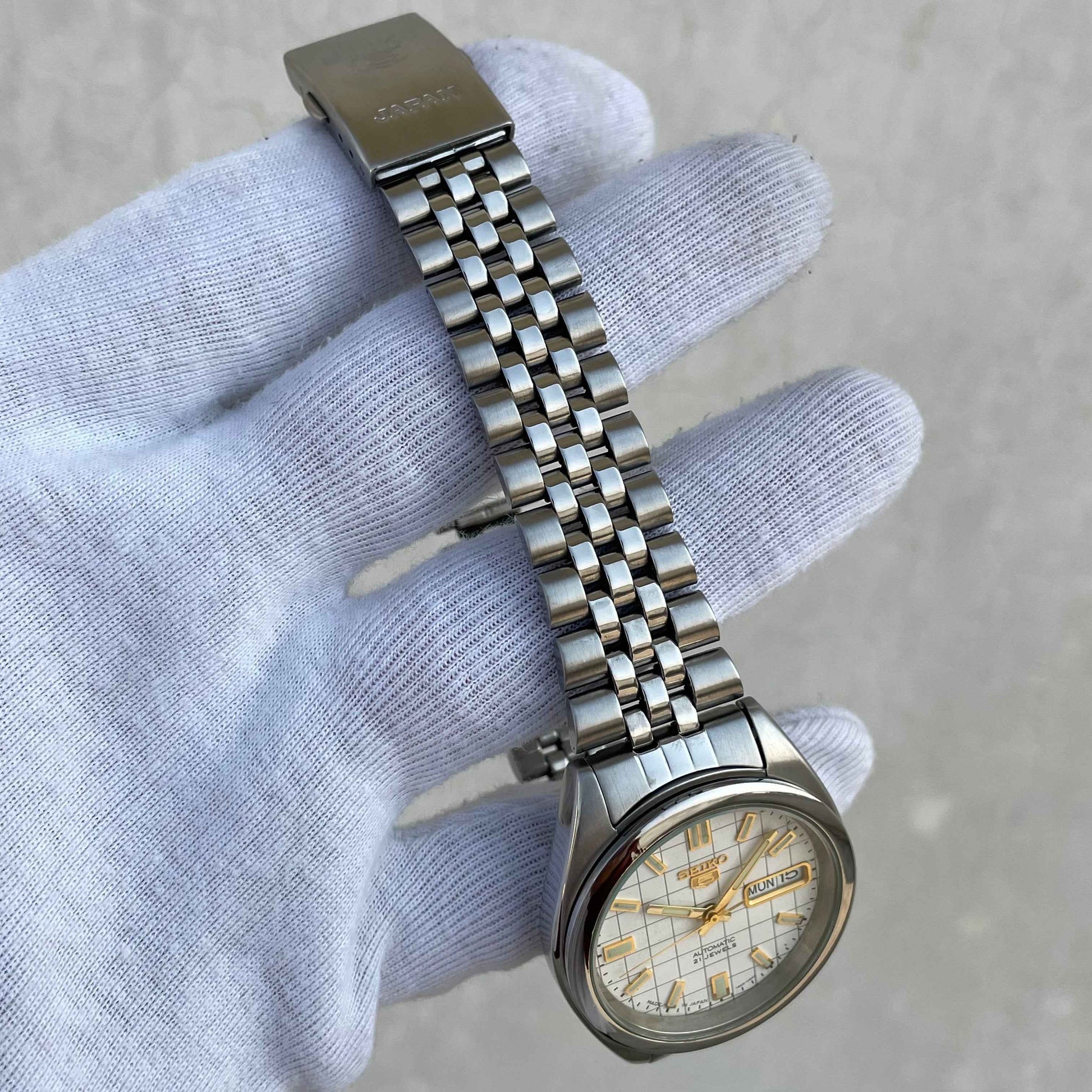 Seiko 5 White Checkered Dial