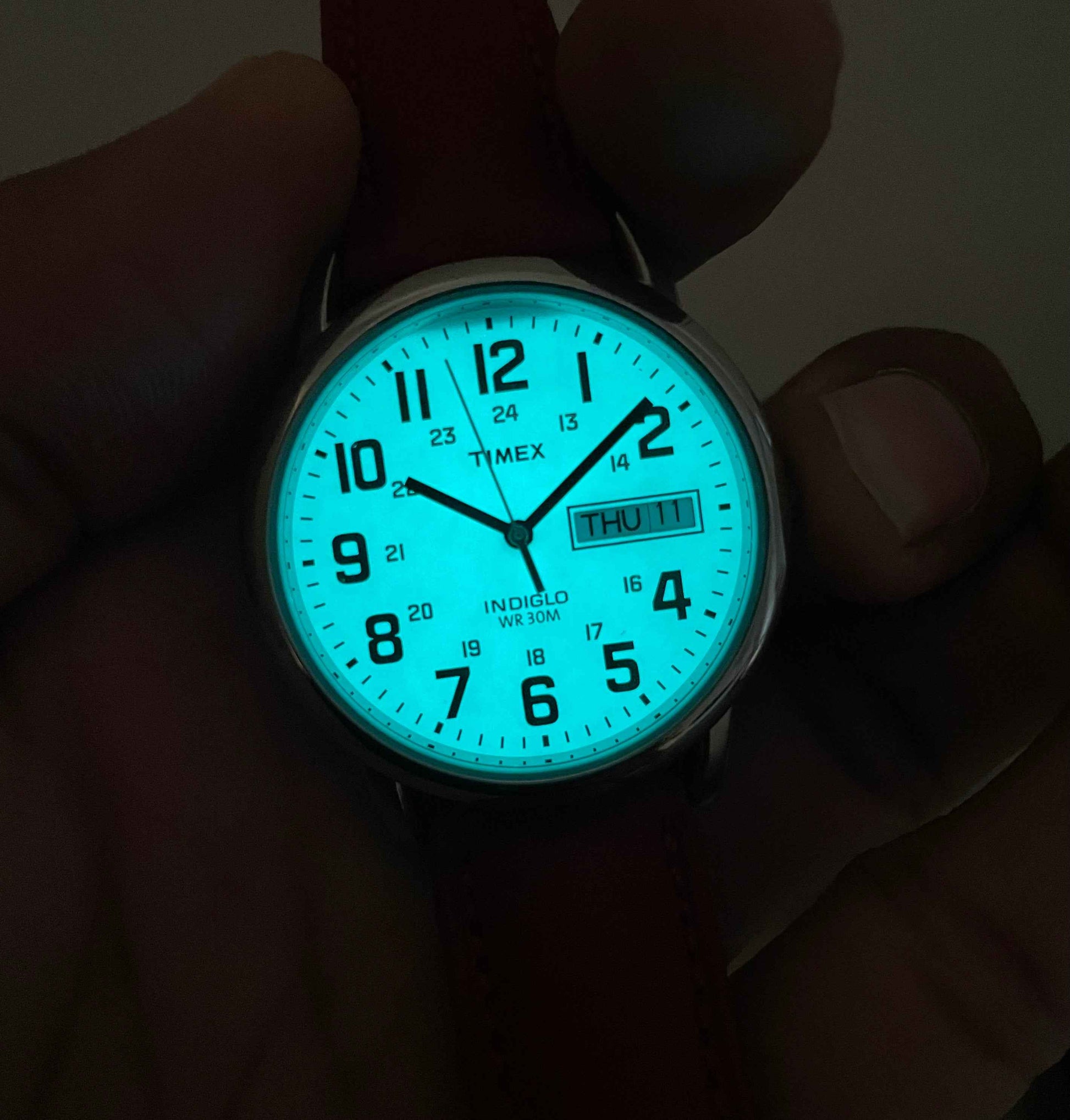 Timex Indiglo White Military Dial