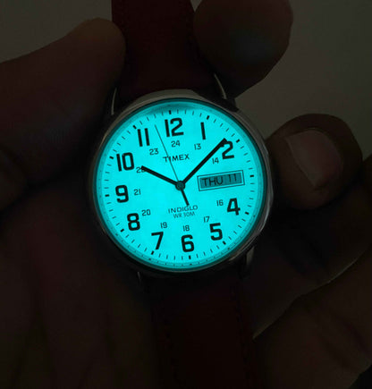 Timex Indiglo White Military Dial