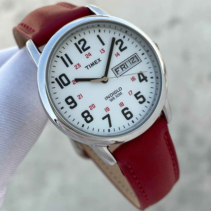 Timex Indiglo White Military Dial