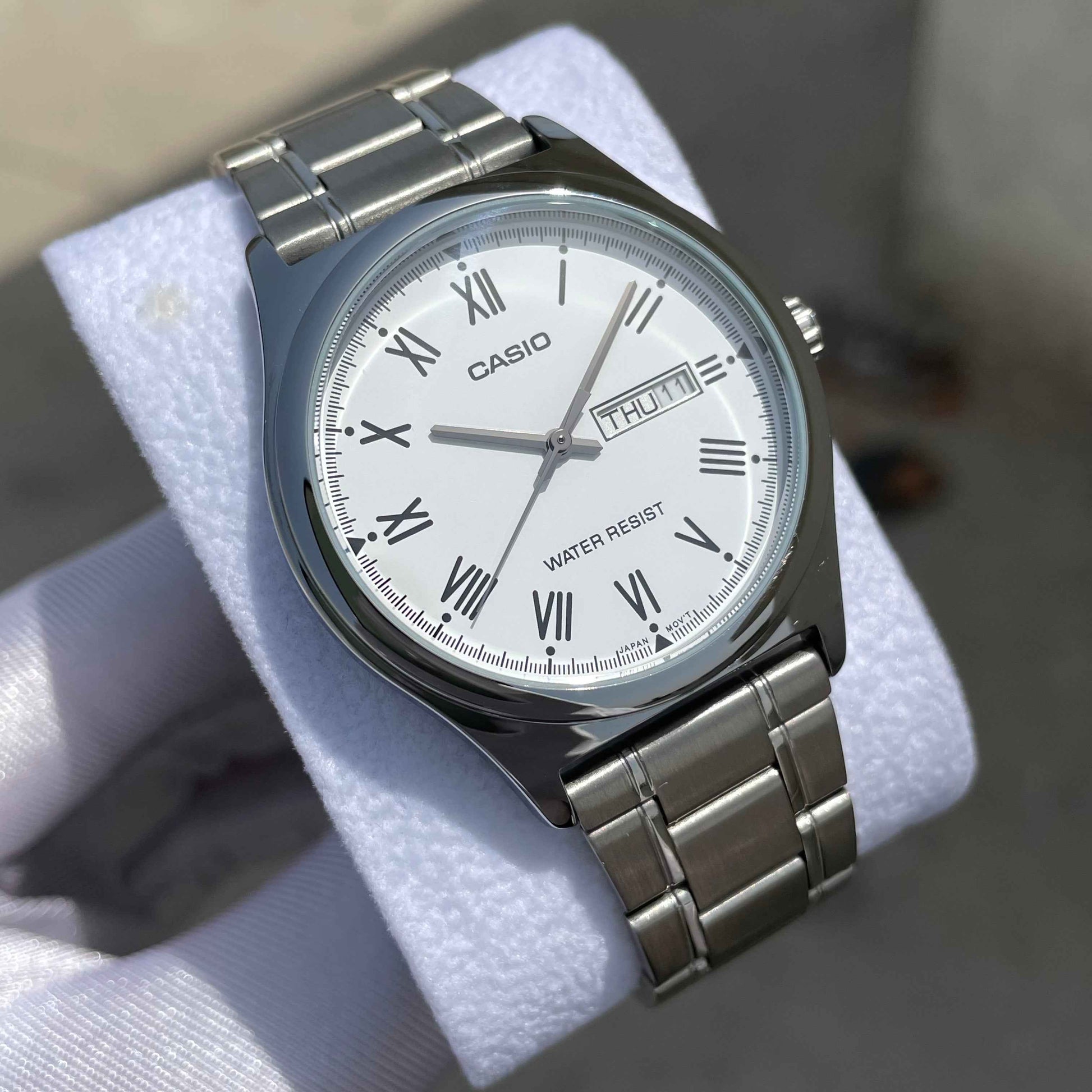 Casio White Roman Dial For Gents MTP-V006